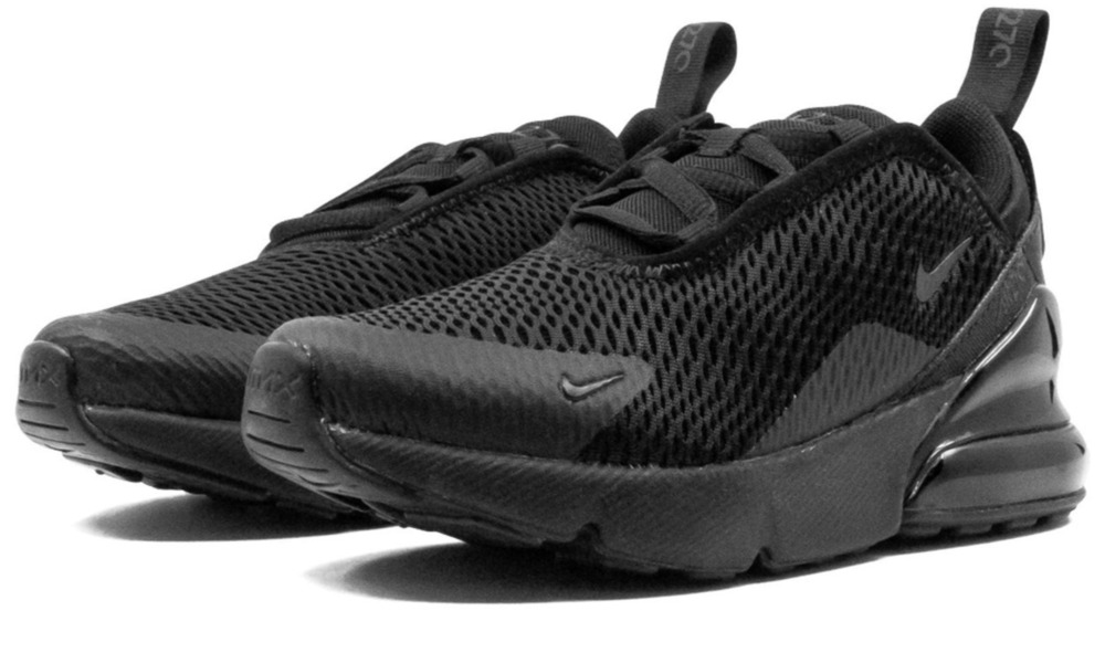 Nike Air Max 270 Casual Sneakers Little Kids Shoes 13.5C Triple Black AO2372-006
